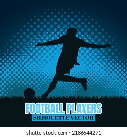 Football players silhouettes vector illustration.