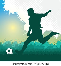 Football players silhouettes vector illustration.