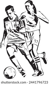 football players sketch info graphic background, drawing for education purpose, sports information