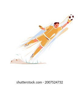 Football players. Soccer sportsman, people playing with ball. Athlete goal and kick, isolated sport action and workout vector illustration