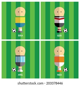 football players team vector cartoon  