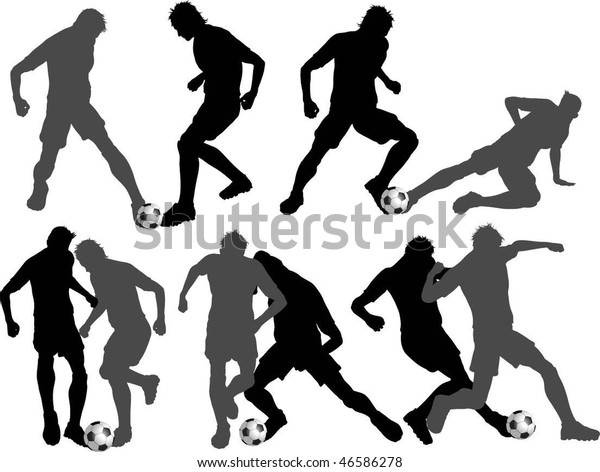 Football Players Various Tackling Poses Stock Vector (Royalty Free ...