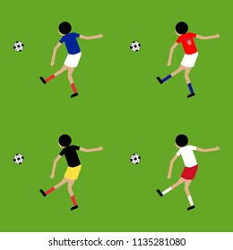 Football players vector illustration