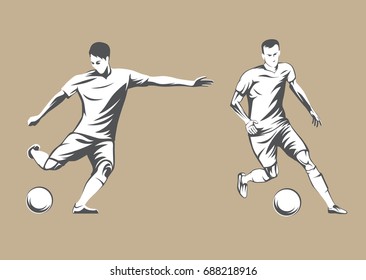 Football players. Vector Illustration.