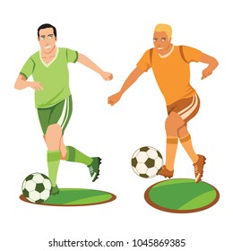 Football Players Vector Illustration Clipart Vector Illustration