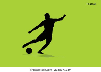 Football players vector silhouette illustration isolated on color background. 