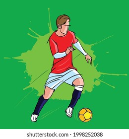 football playing colour vector illustration