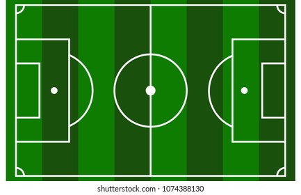 football playing field with white markings on it in strips of alternating 2 green and dark green colors