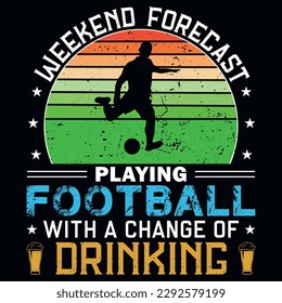 Football playing vintages tshirt design 