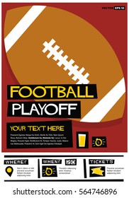 Football Playoff (Flat Style Vector Illustration American Rugby Poster Design) Event Invitation with Venue and Time Details