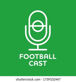 Football podcast logo design illustration