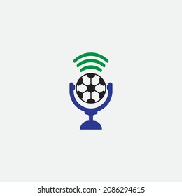 Football podcast logo. Sport logo design.