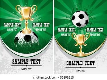 Football poster with champion cup and  place for your text