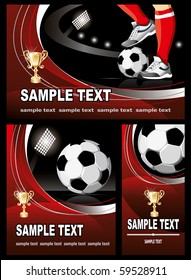 Football poster with champion cup and  place for your text