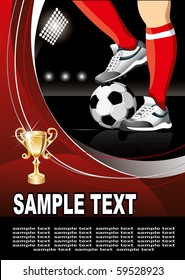 Football poster with champion cup and  place for your text