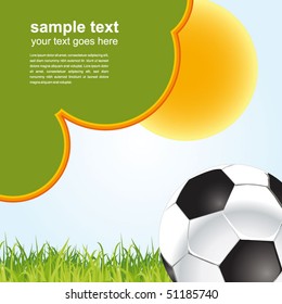football poster with the grass and the ball