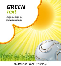 football poster with the grass and the ball