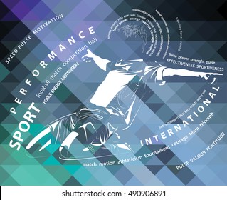 football poster on colorful background
