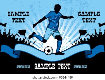 Football poster with soccer player and place for your text