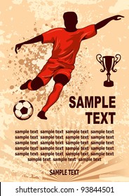 Football poster with soccer player and place for your text