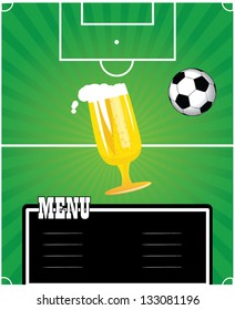 Football pub menu card vector design