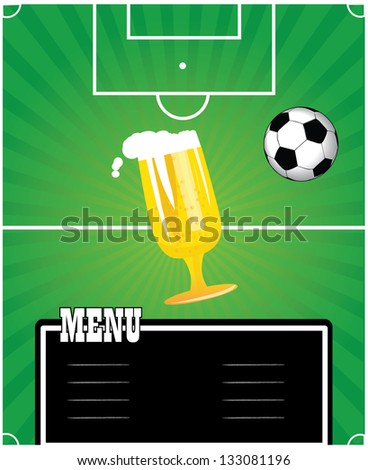 Football pub menu card vector design
