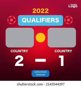 Football Qualifiers Score Vector sand Design