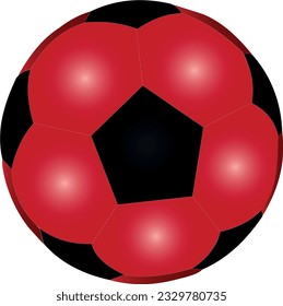 Football red and black ball isolated on transparent background