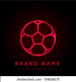 Football red chromium metallic logo