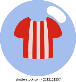 Football Red Tshirt, Illustration, Vector On White Background.