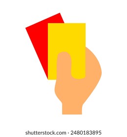 football red and yellow cards icon object cartoon, sticker flat vector