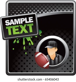 football referee black halftone grungy ad
