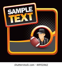 football referee black halftone stylized ad