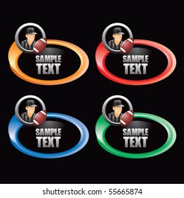 football referee colored round banner
