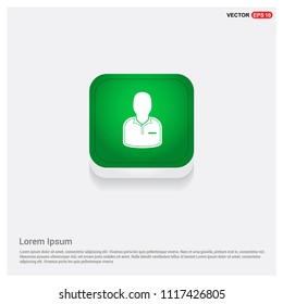 Football Referee IconGreen Web Button - Free vector icon