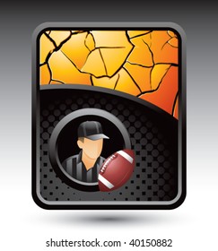 football referee on gold cracked background
