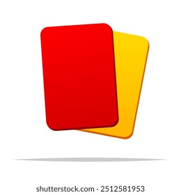 Football referee red and yellow card vector isolated illustration