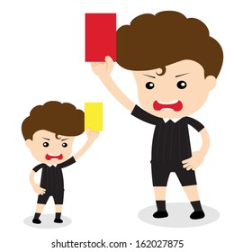 Football Referee Showing You The Red Card And Yellow Card