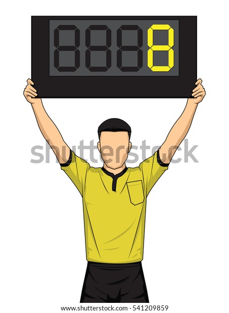 Football Referee Shows Extra Time Soccer Stock Vector Royalty Free 541209859