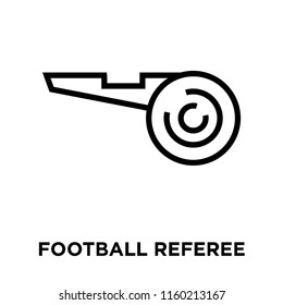 Football referee whistle icon vector isolated on white background, Football referee whistle transparent sign , linear symbol and stroke design elements in outline style