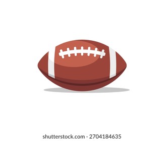 Football resting on the white surface. Vector illustration.