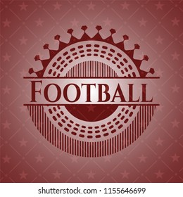 Football retro style red emblem