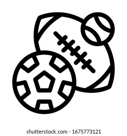 Football Rugby Baseball Icon Vector. Outline Football Rugby Baseball Sign. Isolated Contour Symbol Illustration