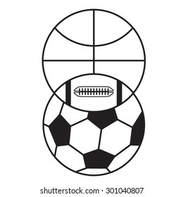 Football, rugby, basket ball illustration , t-shirt graphics, vectors, typography
