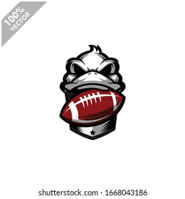 Football rugby Duck team logo design. Scalable and editable vector.