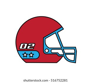 football or rugby helmet with the number 02