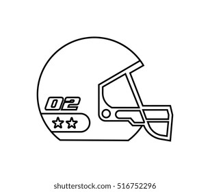 football or rugby helmet with the number 02.