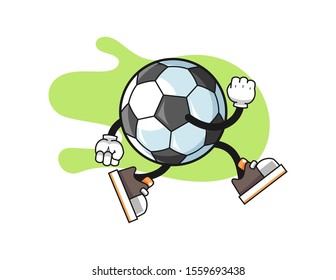 Football run cartoon. Mascot Character vector.