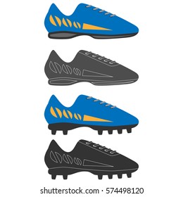 football and running athletic boots, isolated vector