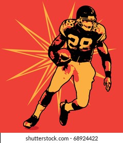 Football Running Back Illustration